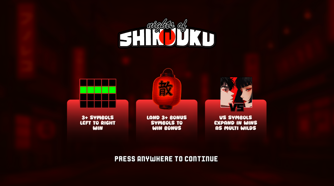 Nights of Shinjuku Load Screen